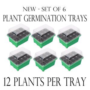 NEW 6 Pack Germination Tray Garden Supplies Gardening Plant Starter Trays 12